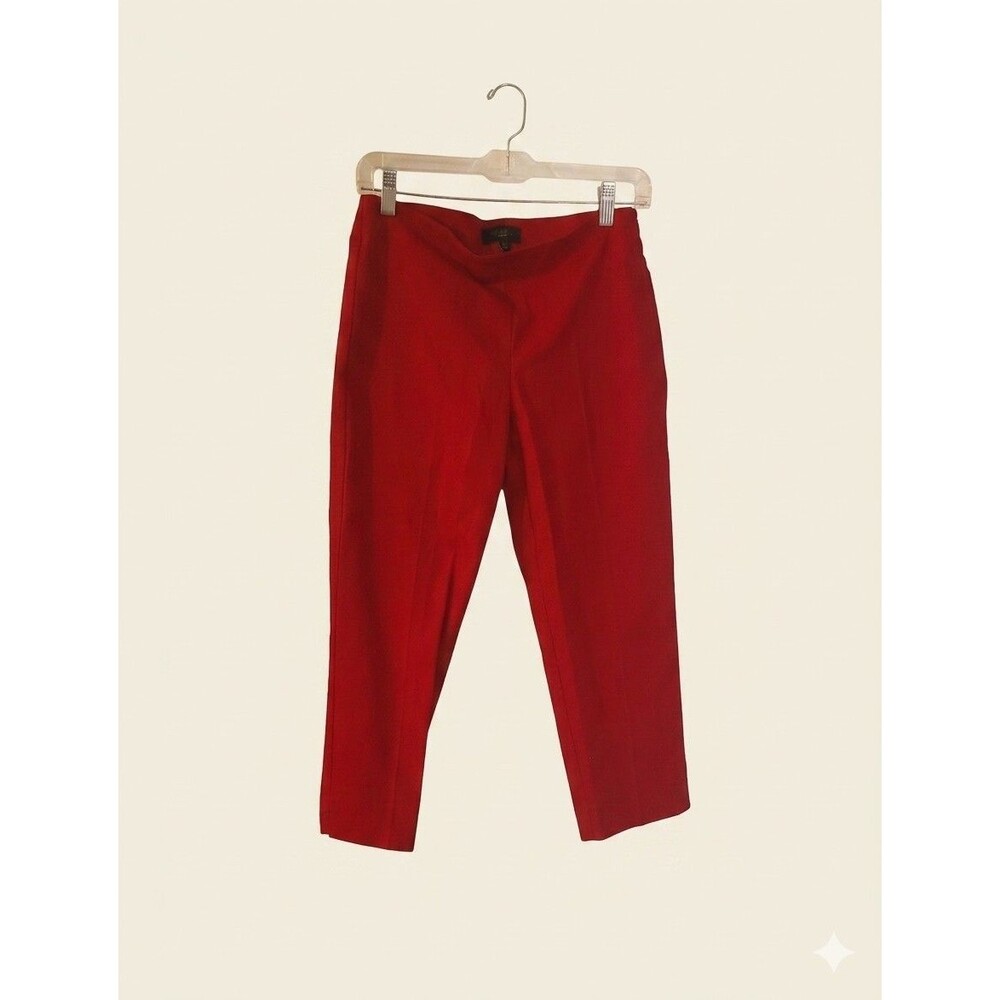 Talbots Heritage Cropped Pants 6P Petites Lightweight Textured Cotton Red NWT